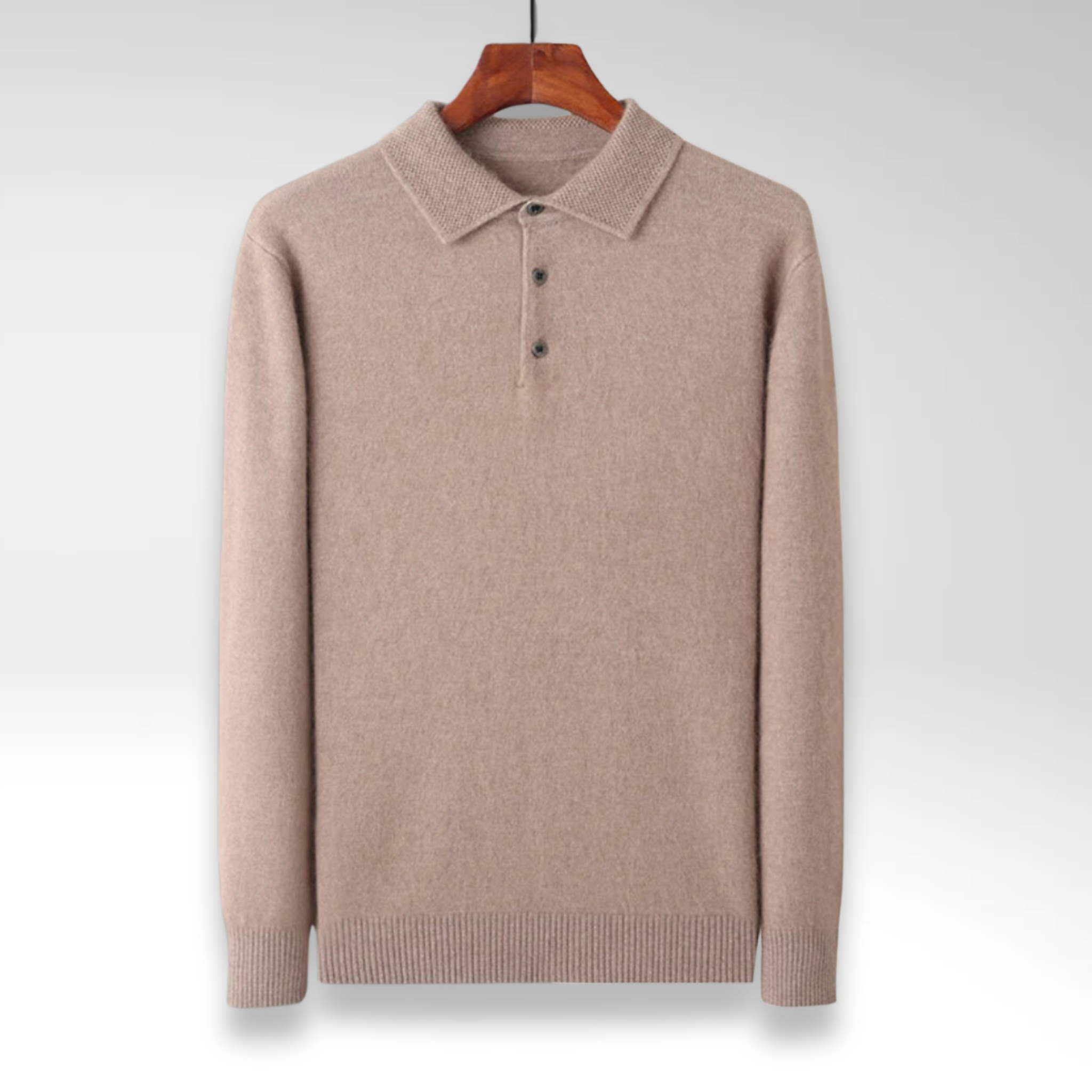 Laurent™ | Pull polo en vison et cachemire