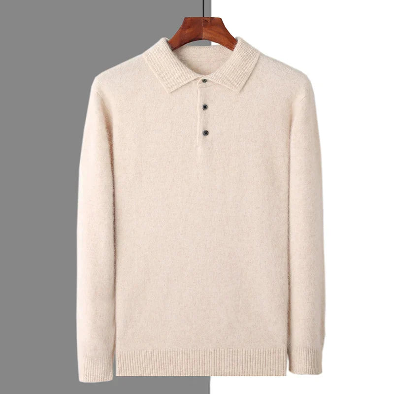 Laurent™ | Pull polo en vison et cachemire