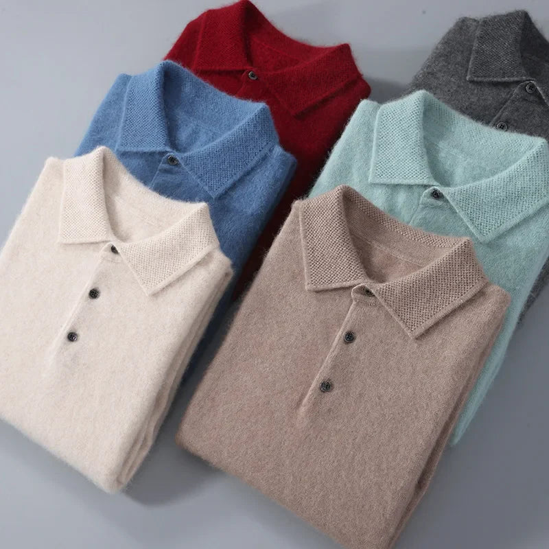 Laurent™ | Pull polo en vison et cachemire