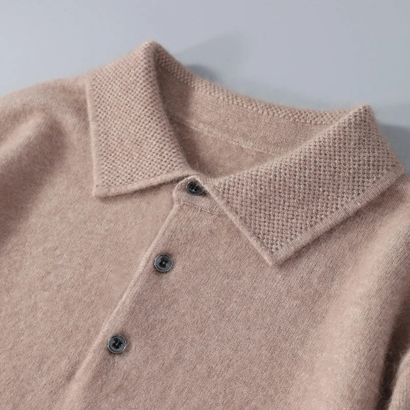 Laurent™ | Pull polo en vison et cachemire