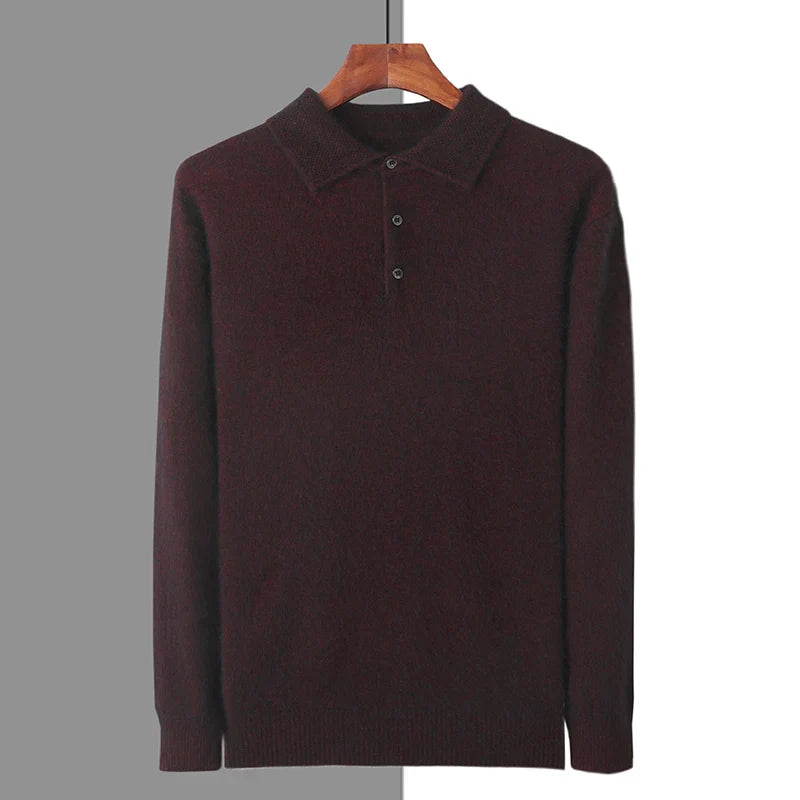 Laurent™ | Pull polo en vison et cachemire