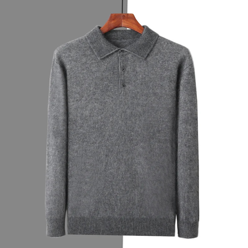 Laurent™ | Pull polo en vison et cachemire