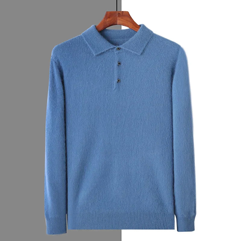 Laurent™ | Pull polo en vison et cachemire