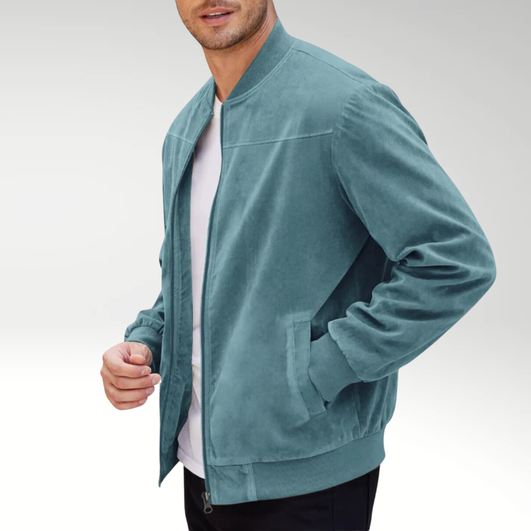 Lucas™ | Veste bombardier en daim vintage