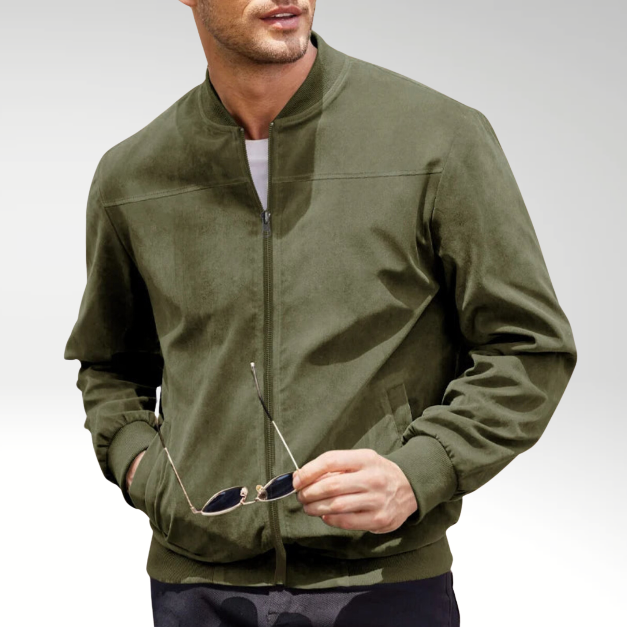 Lucas™ | Veste bombardier en daim vintage