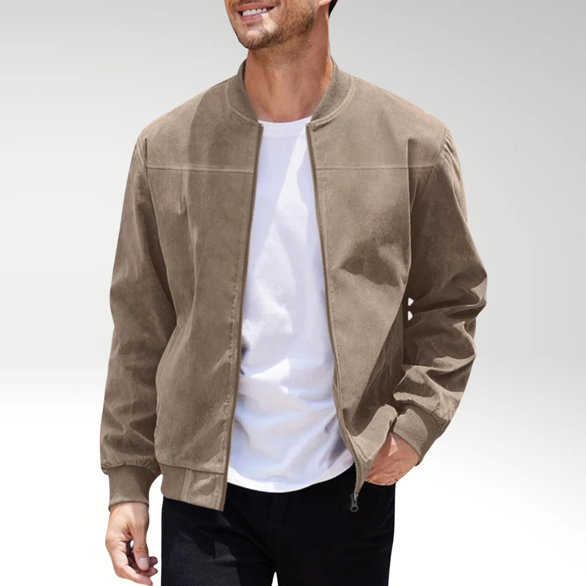 Lucas™ | Veste bombardier en daim vintage