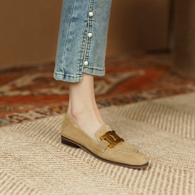 Émilie™ | Mocassins en daim Old Money